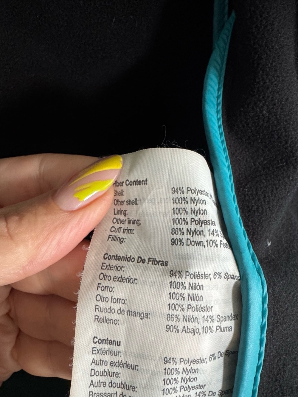 Women's Teal and Black Hybrid Puffer Jacket - Picture 6 of 9